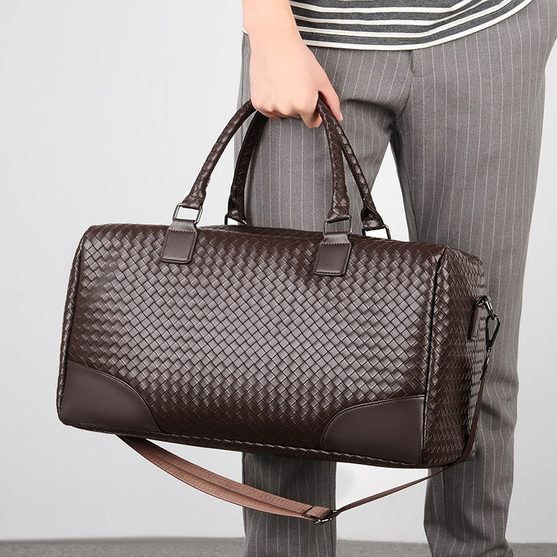 Bolsa de viaje de piel trenzada premium