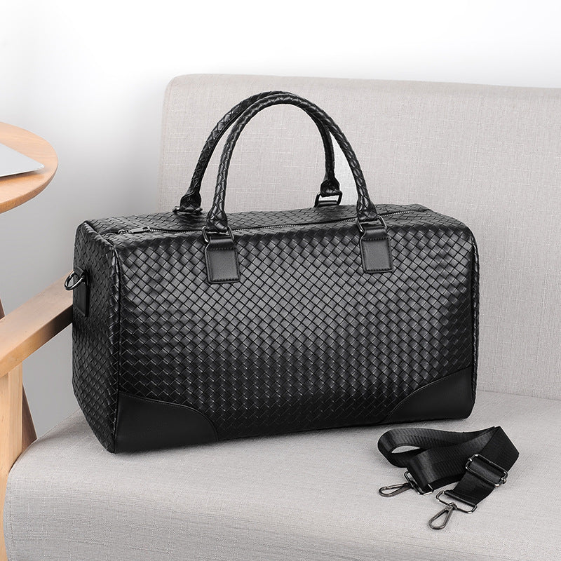 Bolsa de viaje de piel trenzada premium