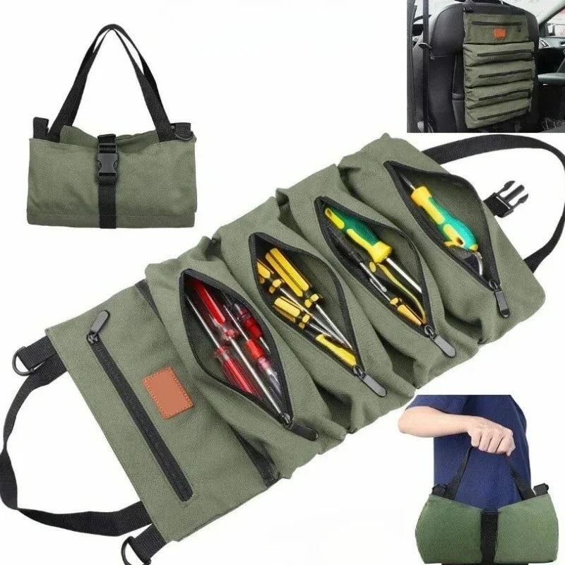 Bolsa organizadora de herramientas multiusos enrollable