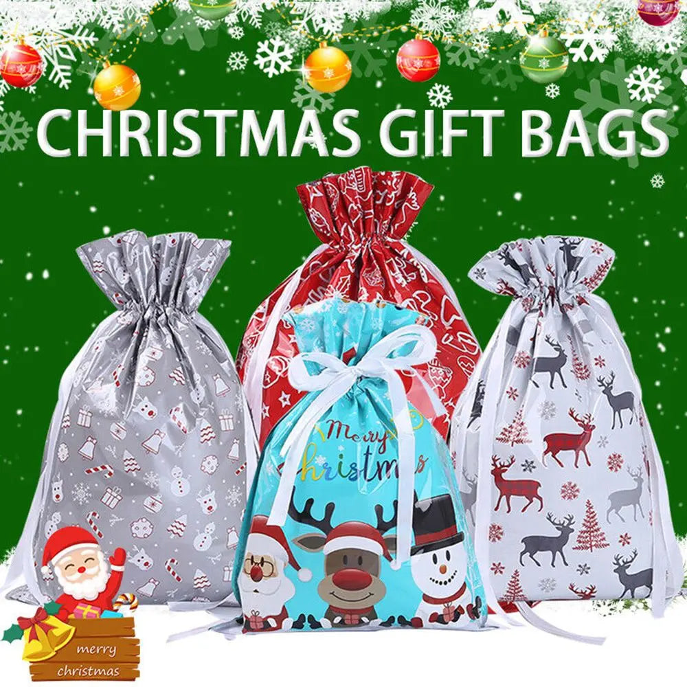 Bolsas de regalo navideñas con cordón – Pack de 5 unidades