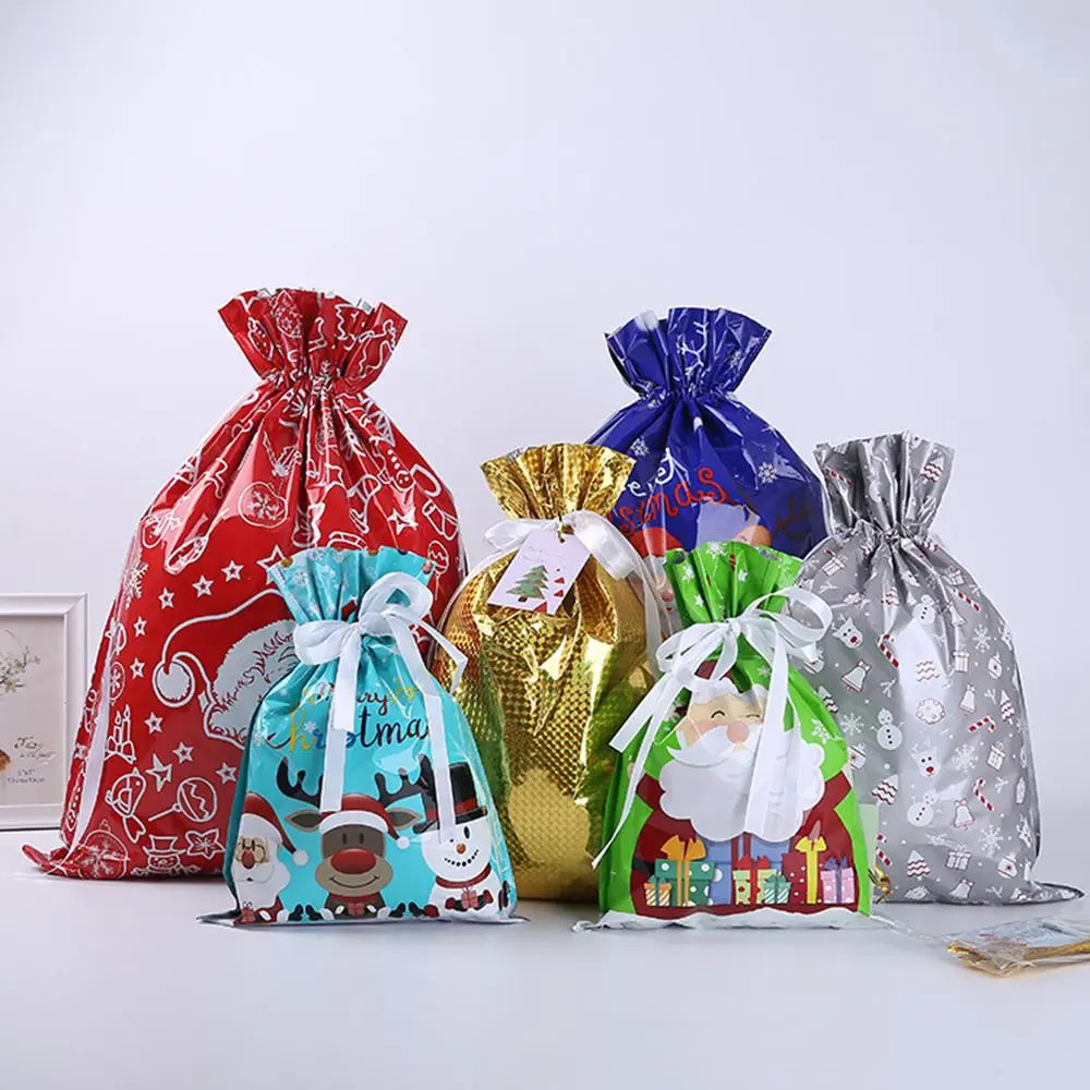 Bolsas de regalo navideñas con cordón – Pack de 5 unidades