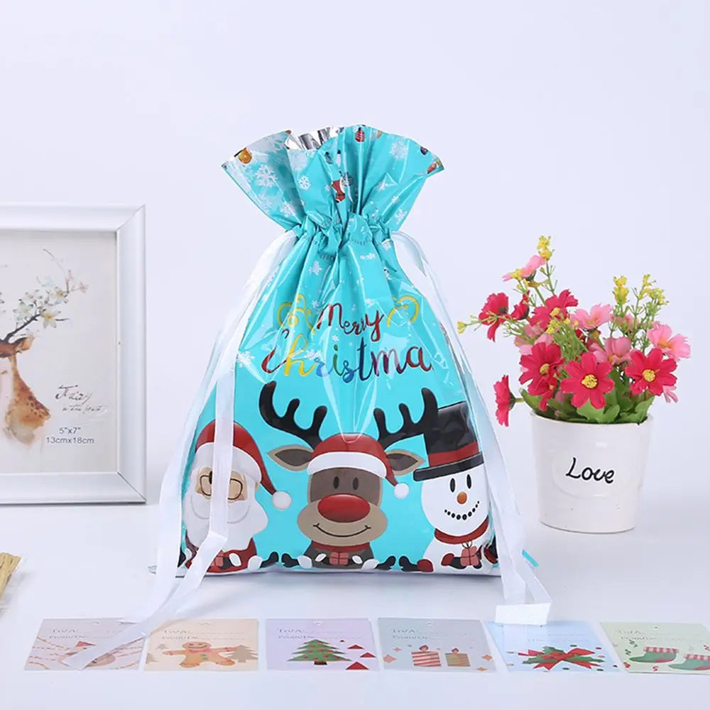 Bolsas de regalo navideñas con cordón – Pack de 5 unidades