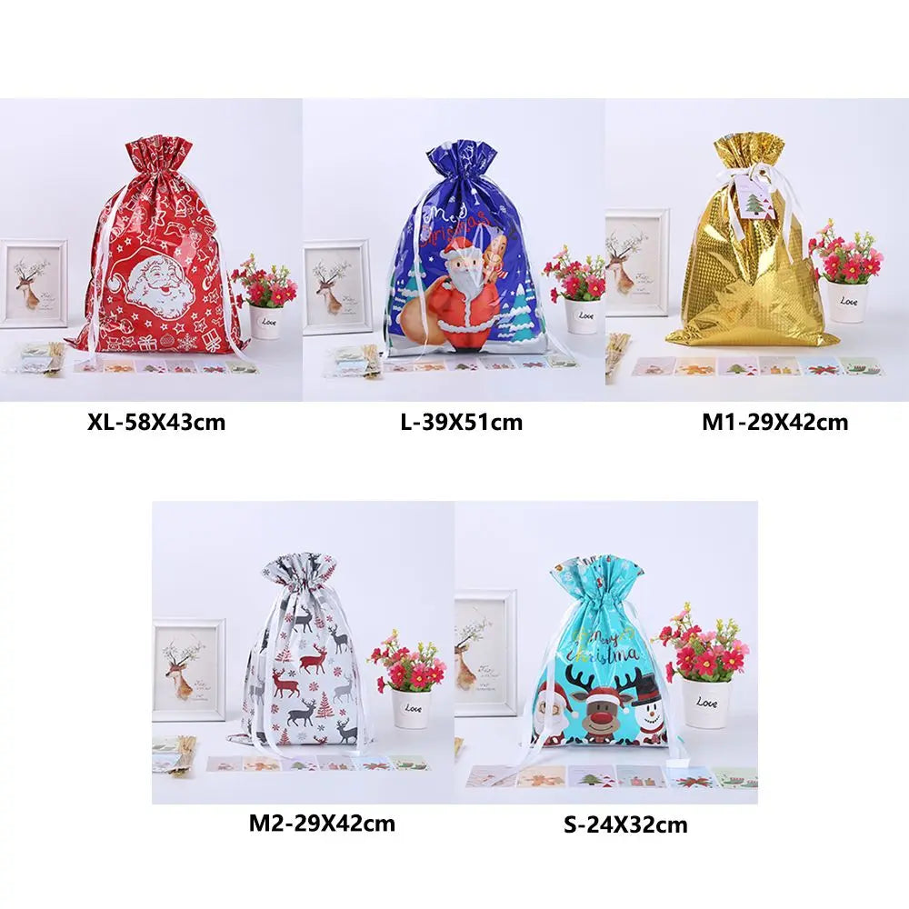 Bolsas de regalo navideñas con cordón – Pack de 5 unidades