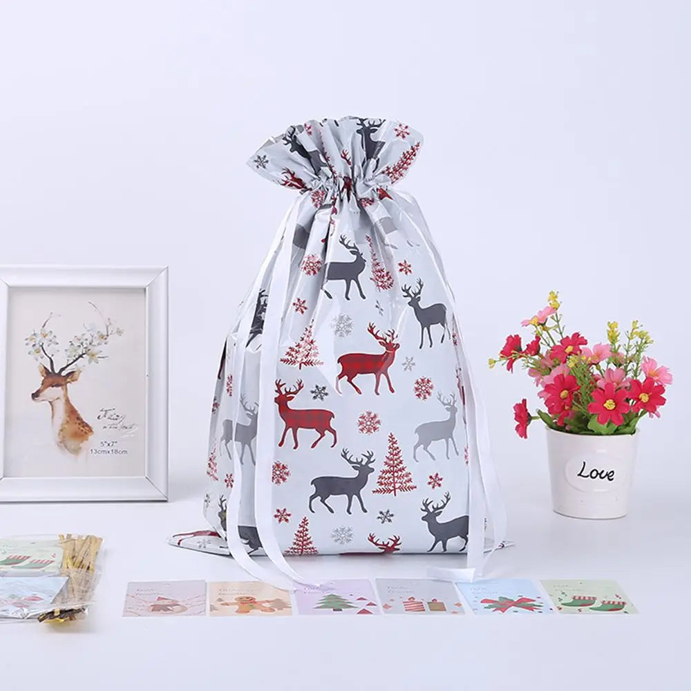 Bolsas de regalo navideñas con cordón – Pack de 5 unidades