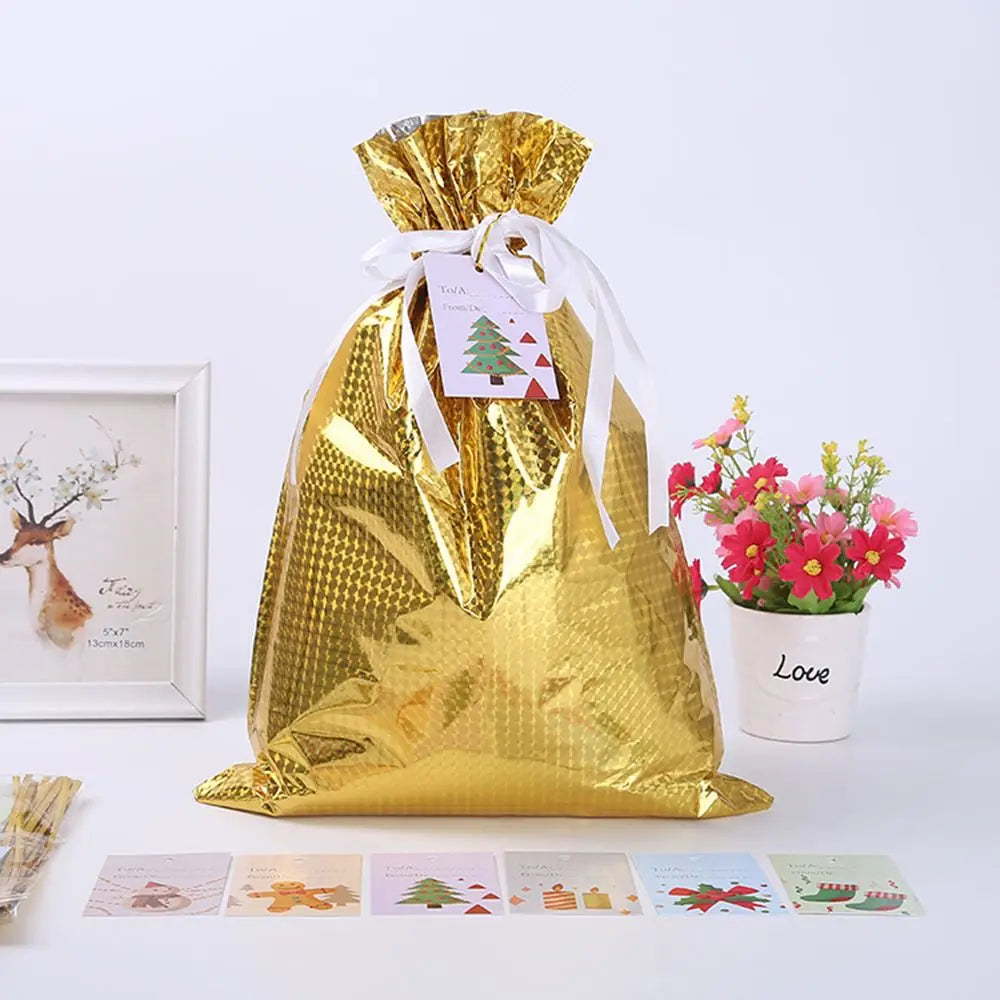 Bolsas de regalo navideñas con cordón – Pack de 5 unidades