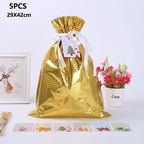 Bolsas de regalo navideñas con cordón – Pack de 5 unidades