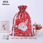 Bolsas de regalo navideñas con cordón – Pack de 5 unidades