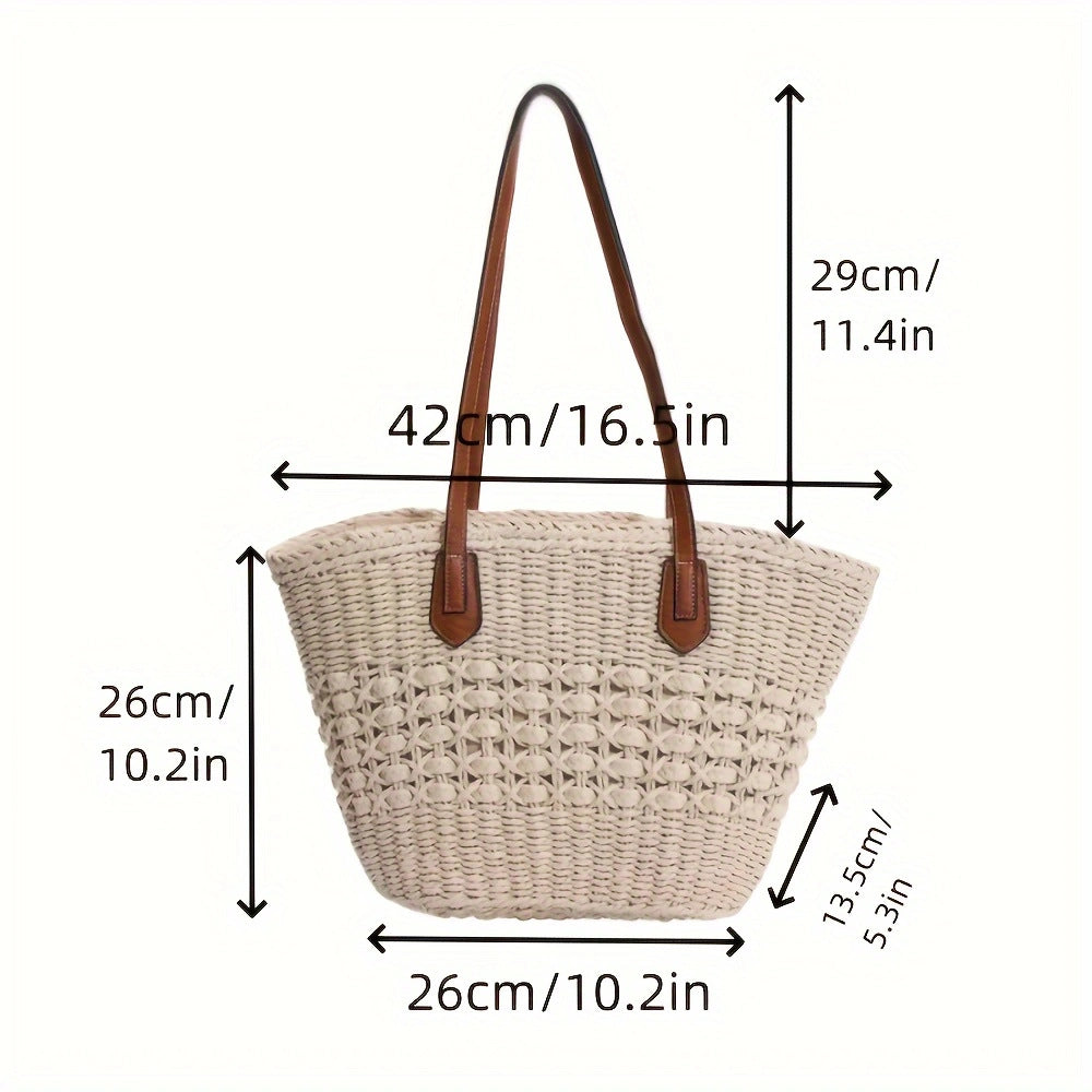 Bolso de mano con diseño trenzado y asas de piel