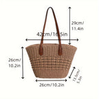 Bolso de mano con diseño trenzado y asas de piel