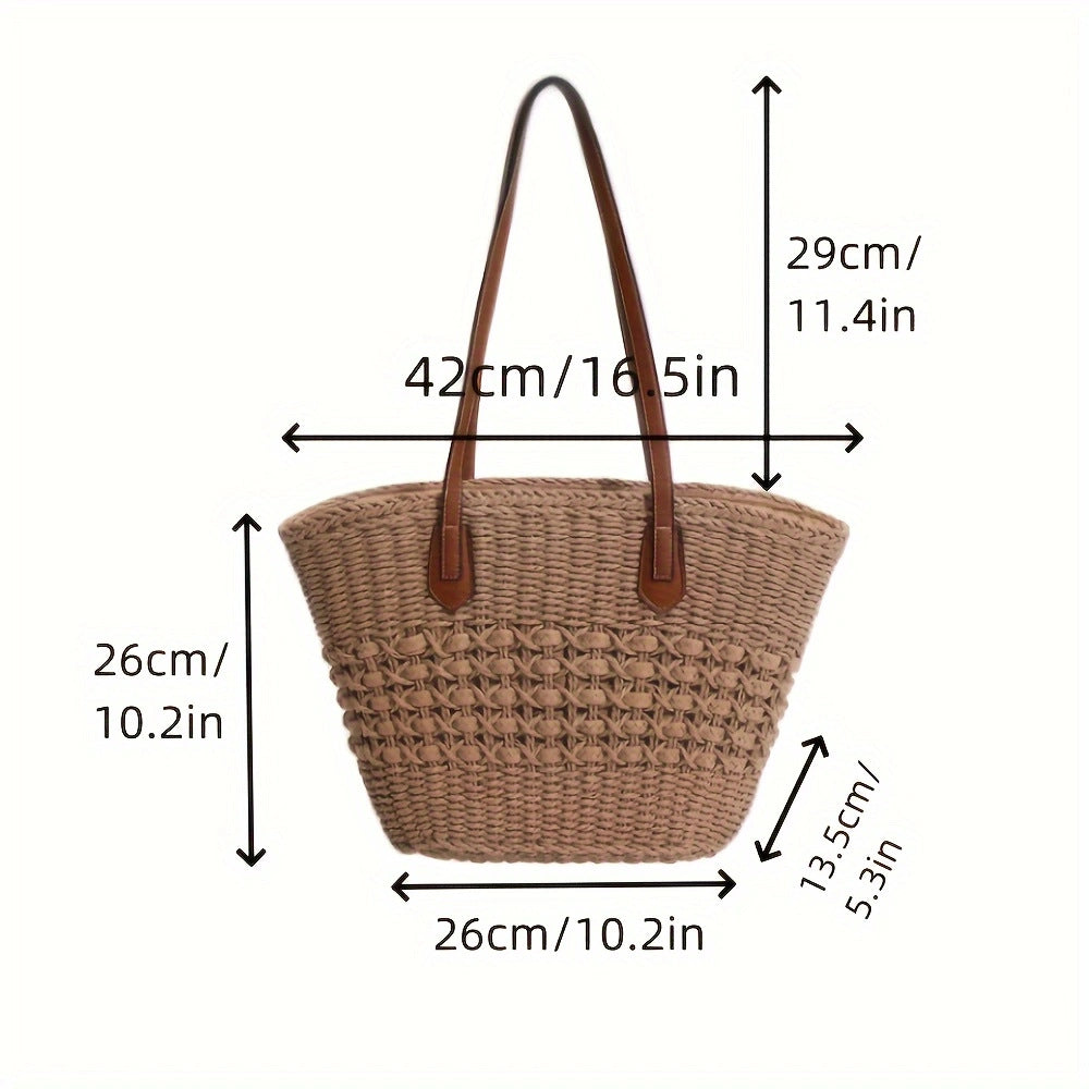 Bolso de mano con diseño trenzado y asas de piel