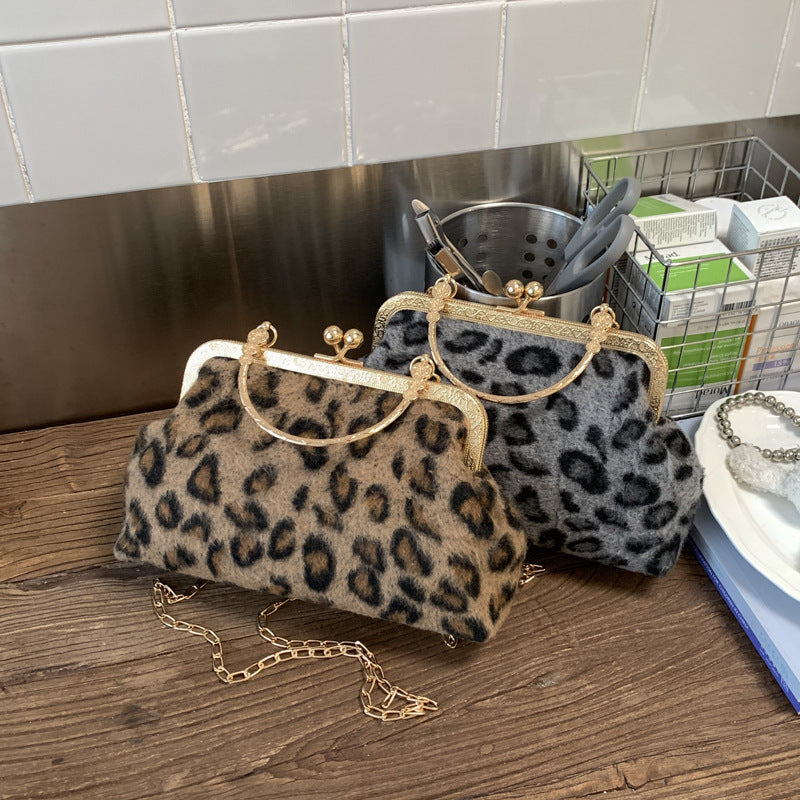 Bolso de mano de noche con estampado de leopardo WoElegant