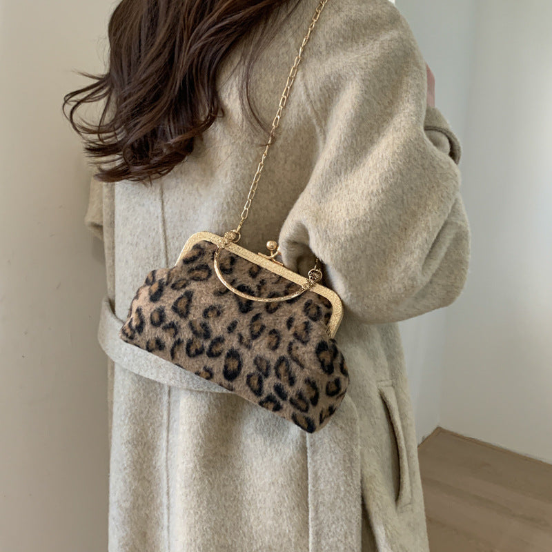 Bolso de mano de noche con estampado de leopardo WoElegant