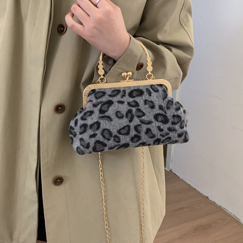 Bolso de mano de noche con estampado de leopardo WoElegant