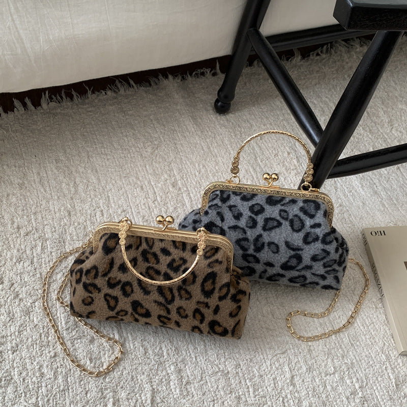 Bolso de mano de noche con estampado de leopardo WoElegant
