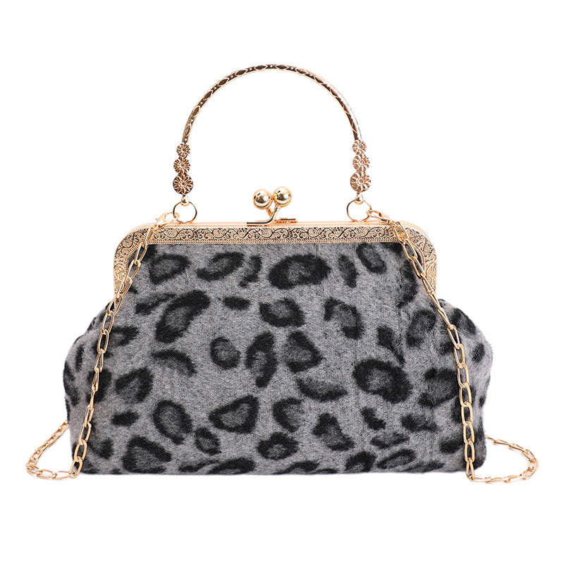 Bolso de mano de noche con estampado de leopardo WoElegant