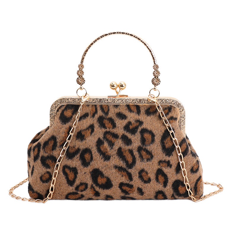 Bolso de mano de noche con estampado de leopardo WoElegant