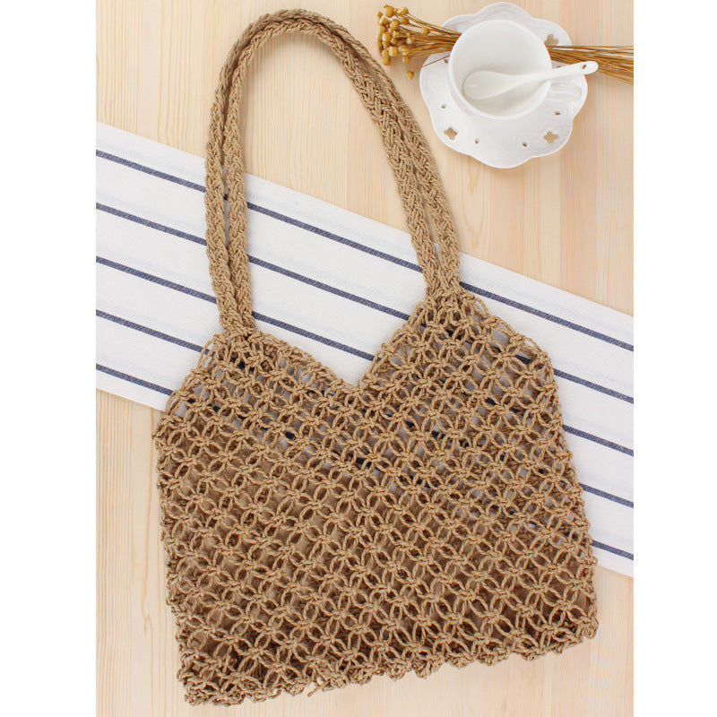 Bolso de red de materiales naturales
