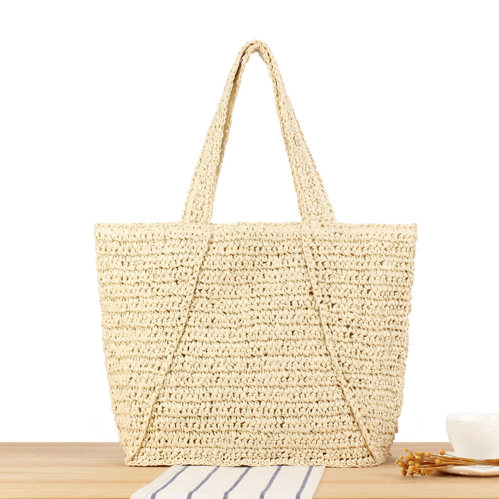 Bolso tote amplio de material natural artesanal