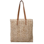 Bolso tote anudado a mano en materiales naturales