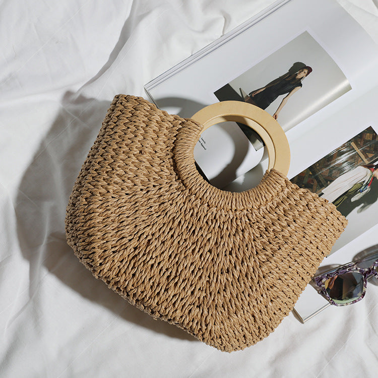Bolso tote artesanal de rafia natural