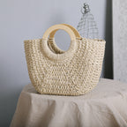 Bolso tote artesanal de rafia natural