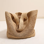 Bolso tote de malla artesanal hecho con material sostenible