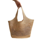 Bolso tote de malla artesanal hecho con material sostenible