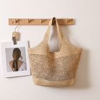 Bolso tote de malla artesanal hecho con material sostenible