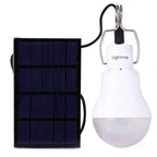 Bombilla LED con panel solar recargable para interior y exterior