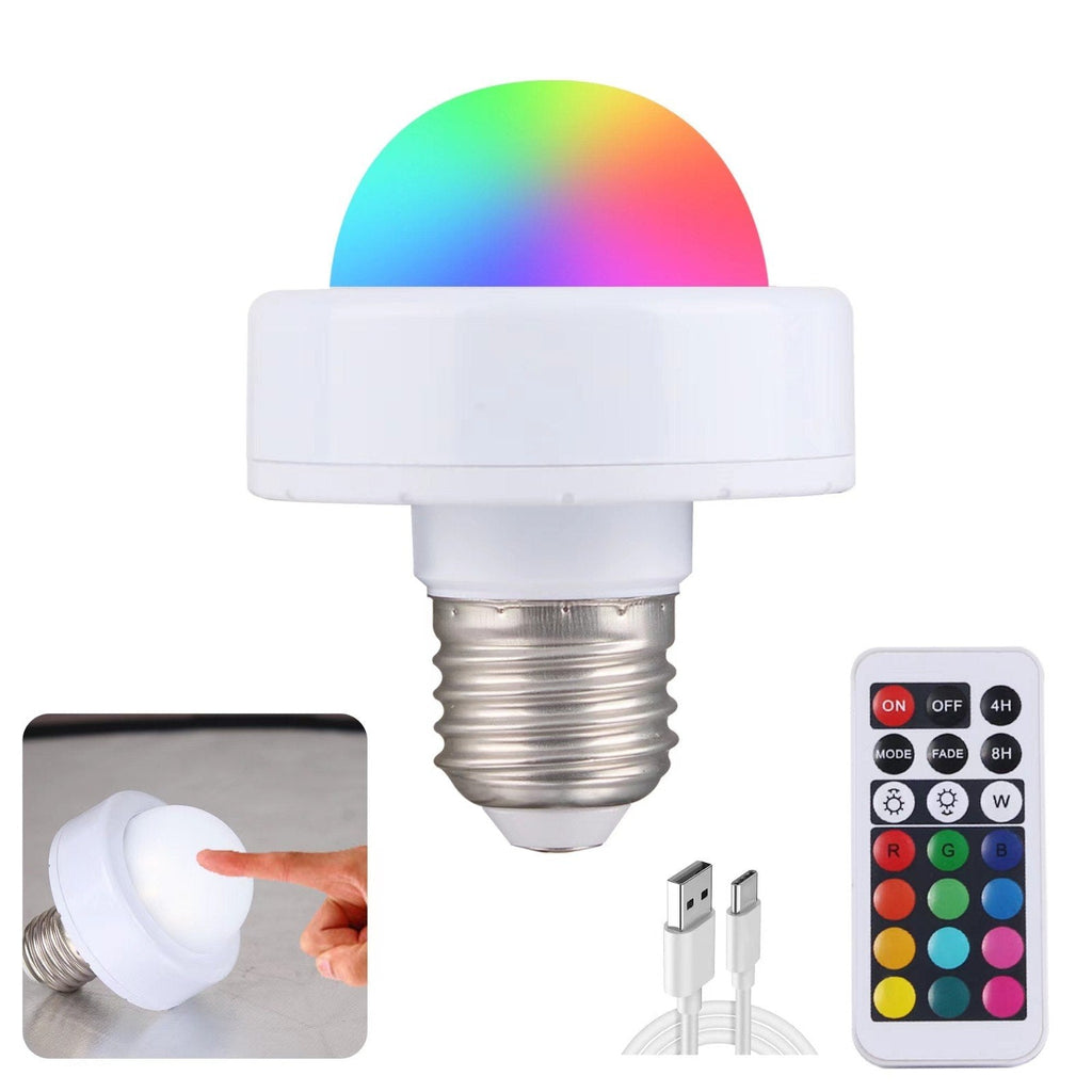 Bombilla LED recargable RoyaleGlow con mando a distancia, control táctil y multicolor