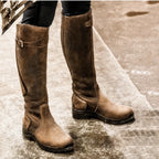 Botas altas de campo para mujer, botas de invierno impermeables estilo equitación con suela antideslizante y plantilla e