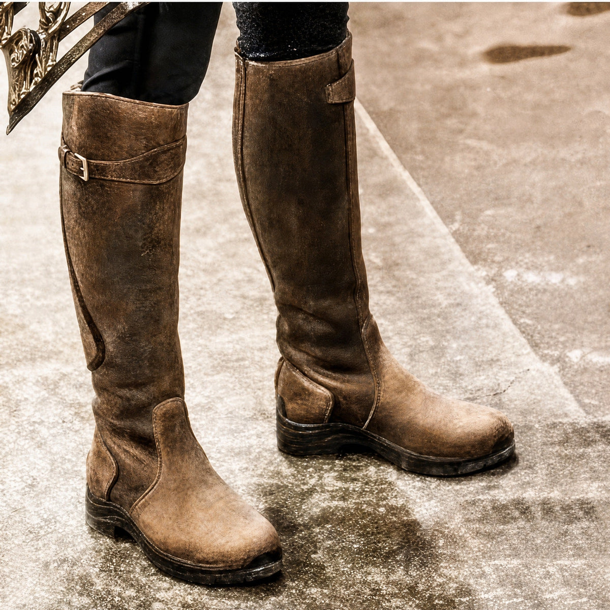 Botas altas de campo para mujer, botas de invierno impermeables estilo equitación con suela antideslizante y plantilla e