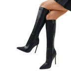 Botas altas de tacón de aguja para mujer modernas