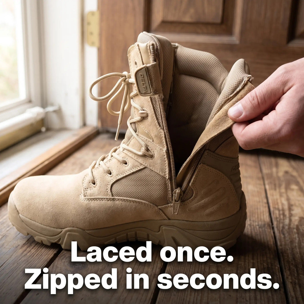 Botas militares para hombre con cremallera lateral – Botas tácticas de senderismo