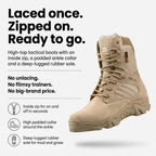 Botas militares para hombre con cremallera lateral – Botas tácticas de senderismo