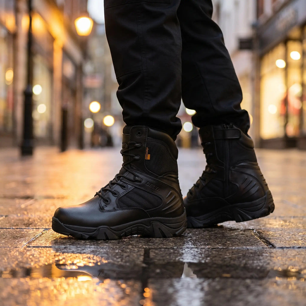 Botas militares para hombre con cremallera lateral – Botas tácticas de senderismo