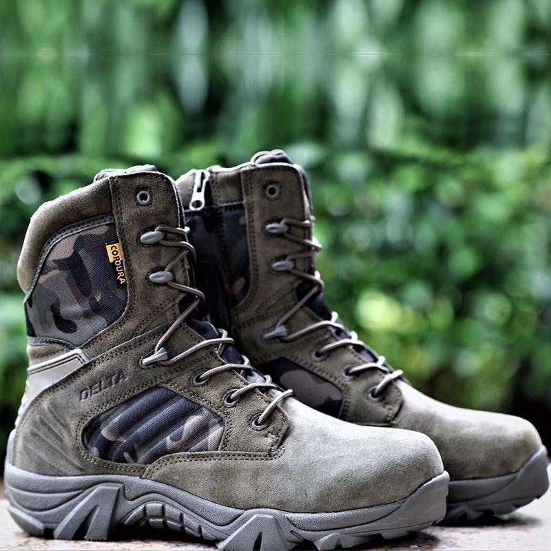 Botas militares para hombre con cremallera lateral – Botas tácticas de senderismo