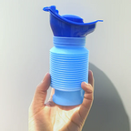 Botella orinal portátil con adaptadores duales y manguera flexible, 750 ml