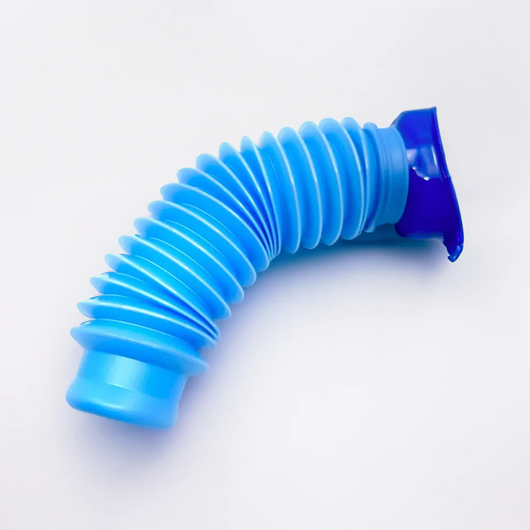 Botella orinal portátil con adaptadores duales y manguera flexible, 750 ml