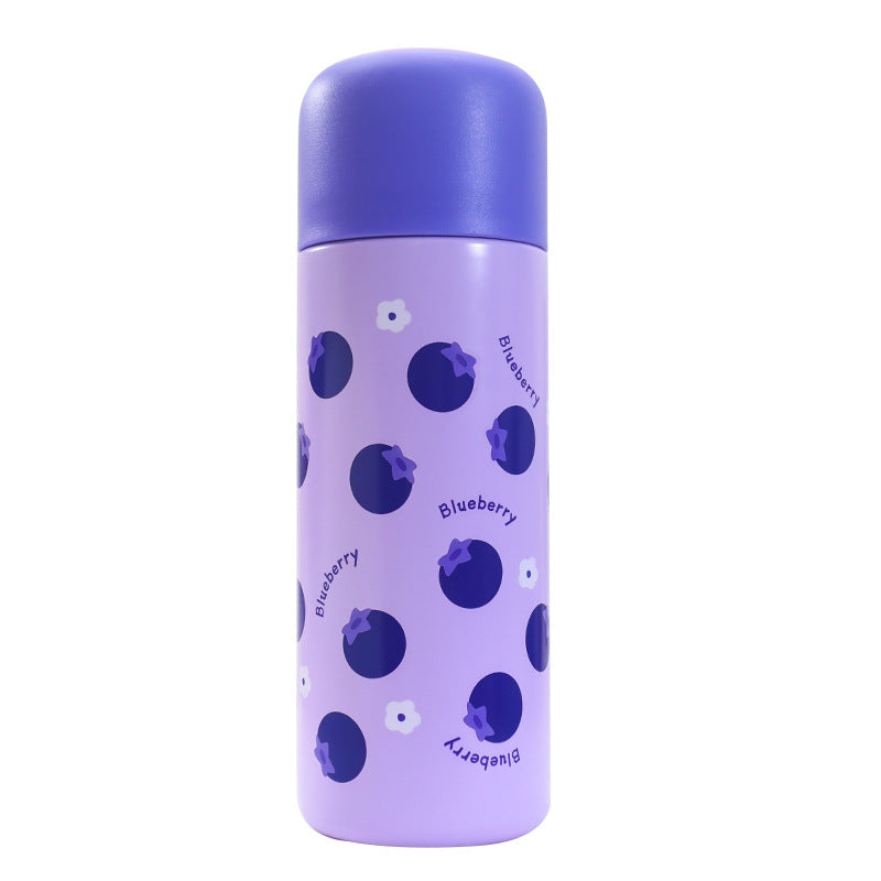 Botella térmica de acero inoxidable con diseño de frutos del bosque