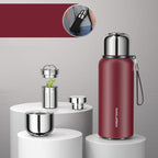 Botella térmica de acero inoxidable con filtro para té y boca ancha
