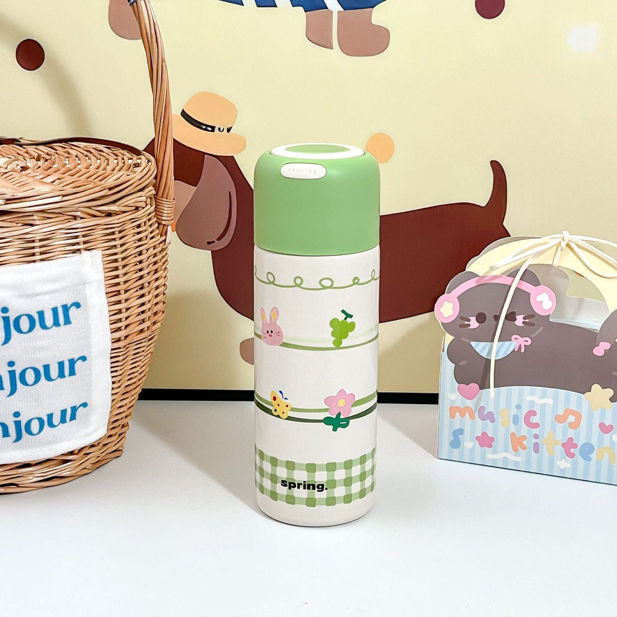 Botella térmica con diseño de animales divertidos