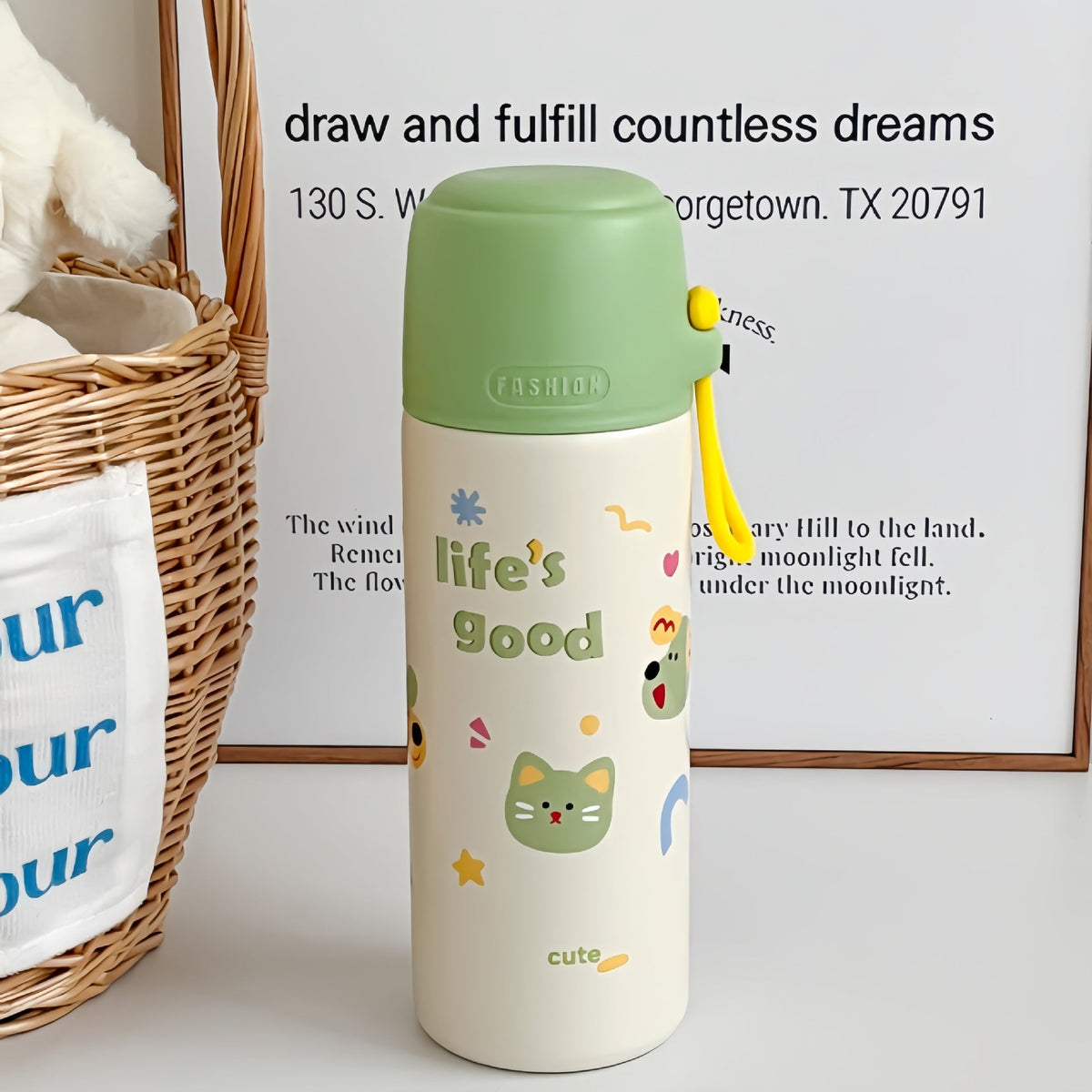 Botella térmica con diseño de animales divertidos