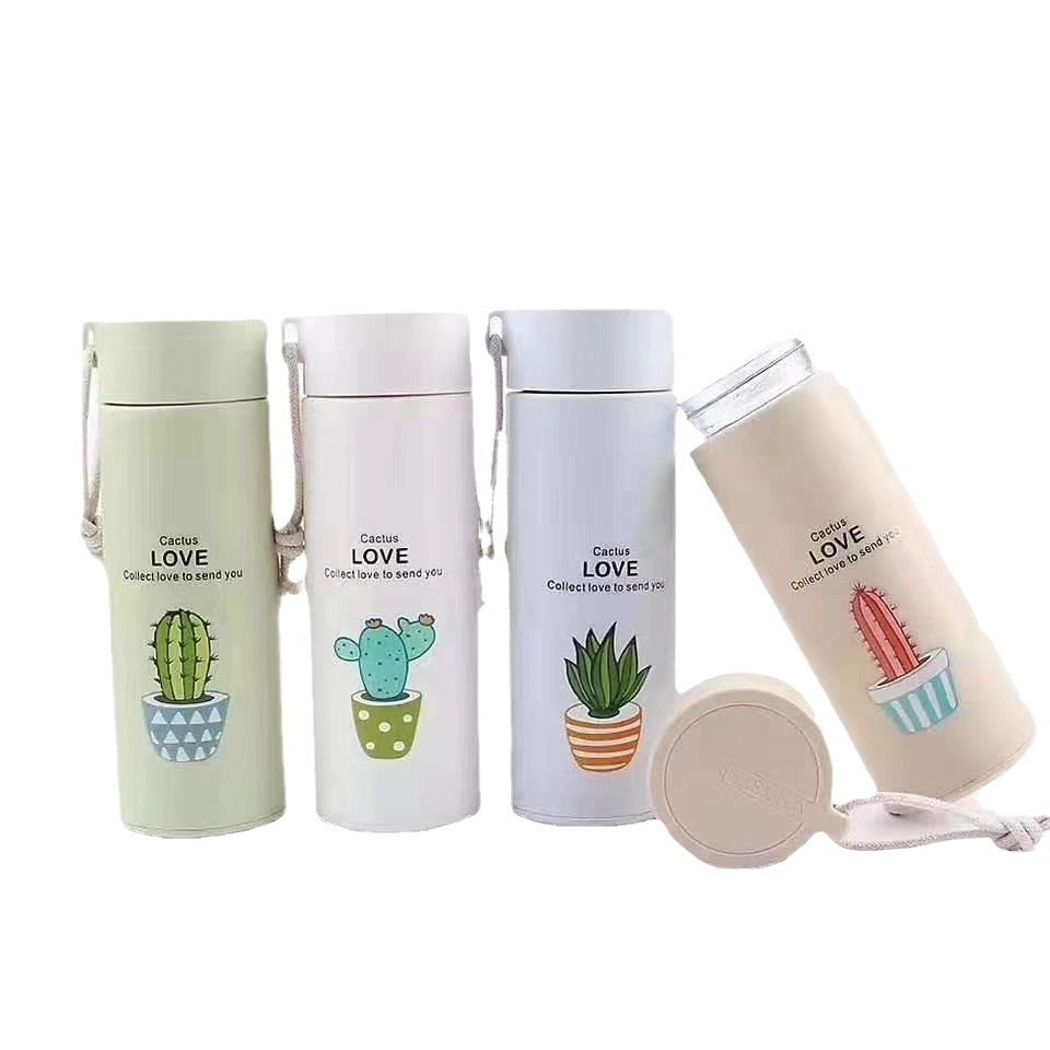 Botella térmica con diseños creativos de cactus