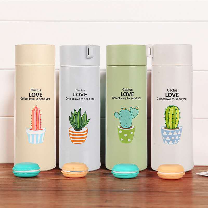 Botella térmica con diseños creativos de cactus