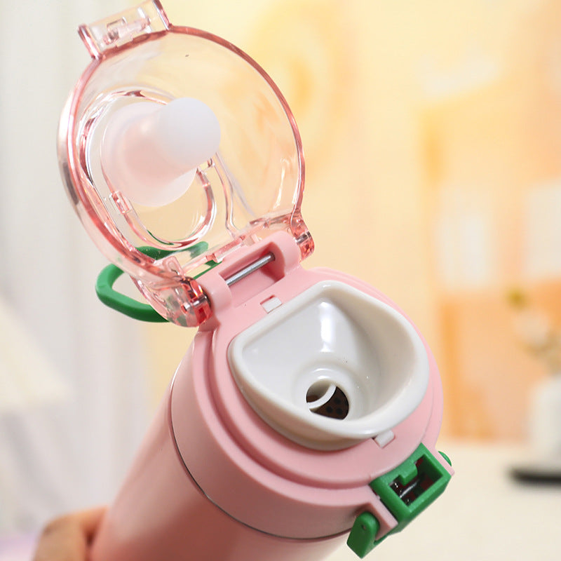 Botella térmica con tapa abatible para mujer