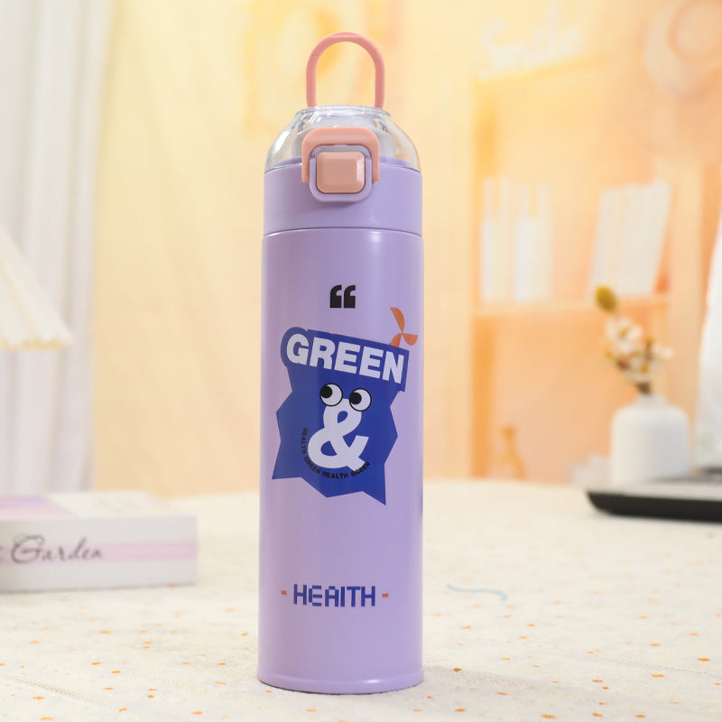 Botella térmica con tapa abatible para mujer