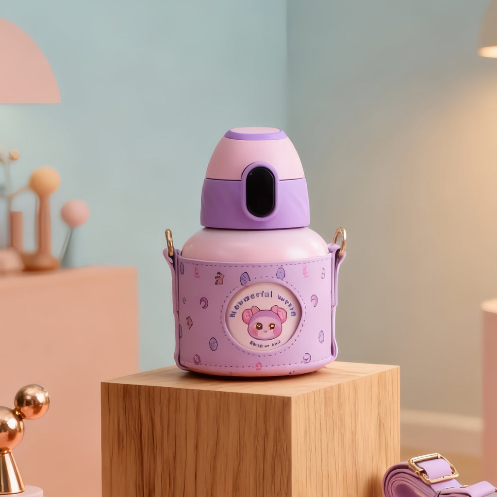 Botella térmica para mujer con asa ergonómica y motivo divertido