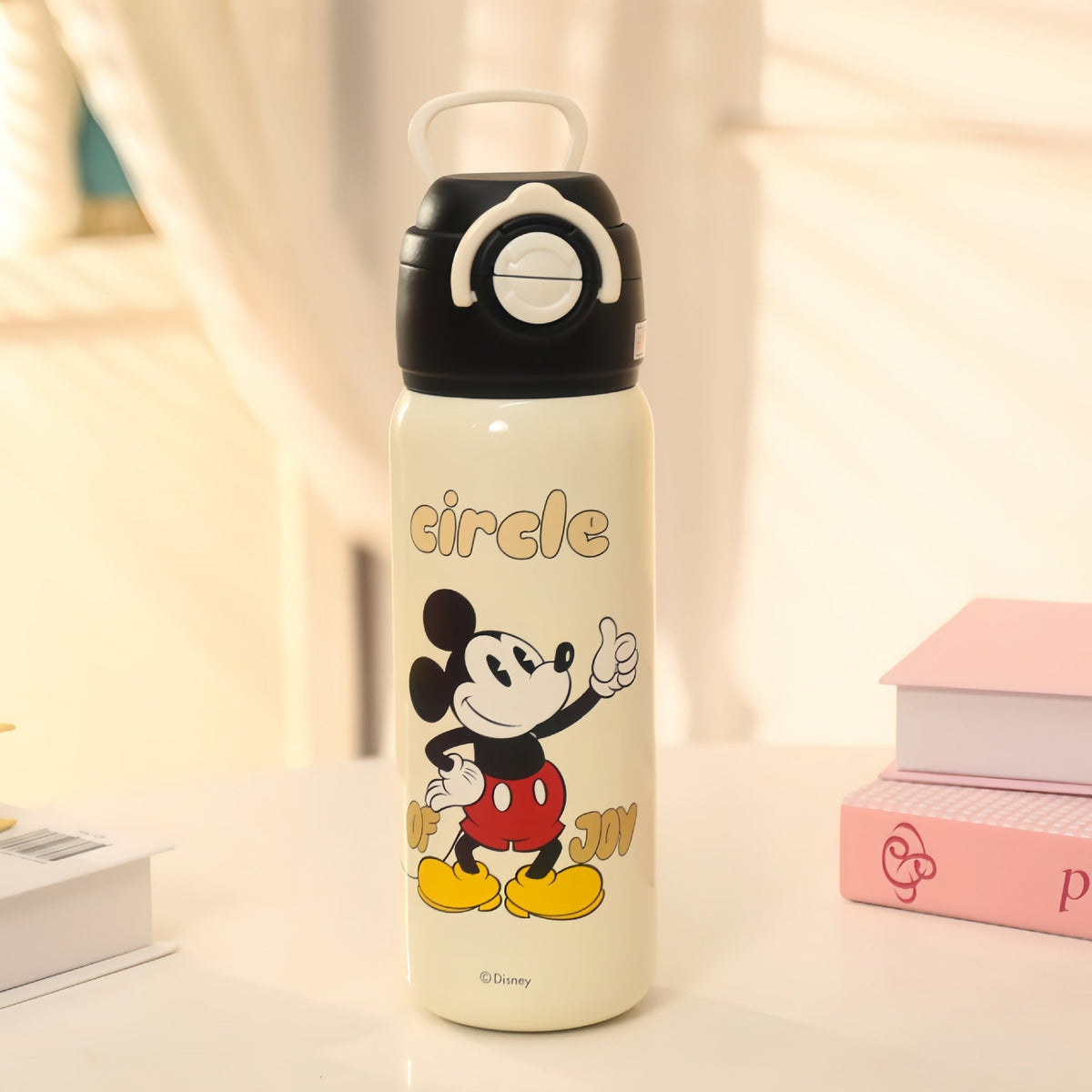 Botella térmica para mujer con diseño de superheroína