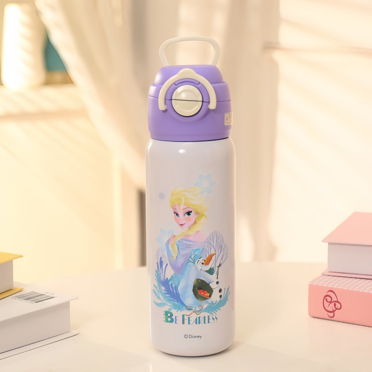 Botella térmica para mujer con diseño de superheroína